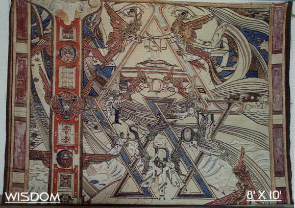 Airbrush Mural of Ancient Tapestry on Fabric